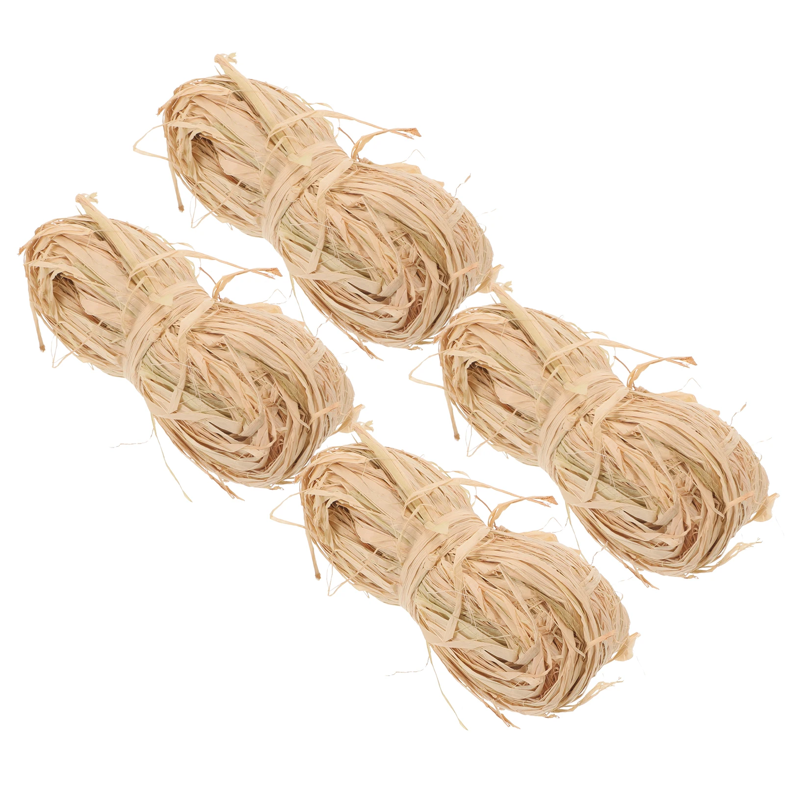 

4pcs Raffia Ribbon Natural Straw Craft Supplies Gift Wrapping Materials Baskets Weaving Decor DIY Wedding Party Home