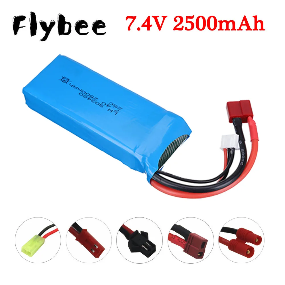 Upgrade 2500mAh 7.4v Lipo Battery for Wltoys 144001 12428 RC Cars 7.4v 2S Battery for Syma X8C X8W X8G RC Quadcopter Parts 1pcs