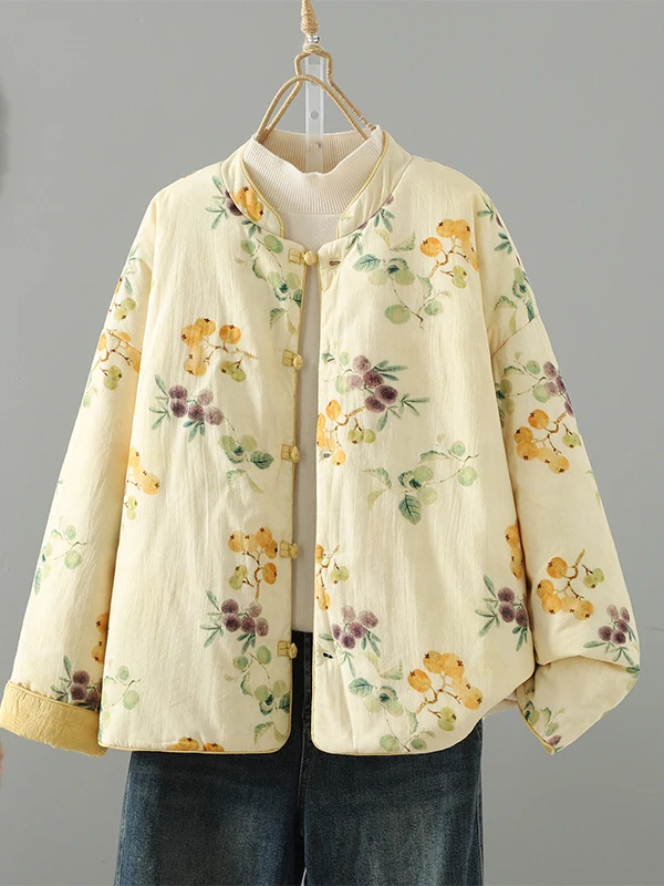 Handmade Women's Cotton Jacket Chinese Style Short Outerwear Winter New Arrival Commute Korean Style Loose Fit Ladies Coat