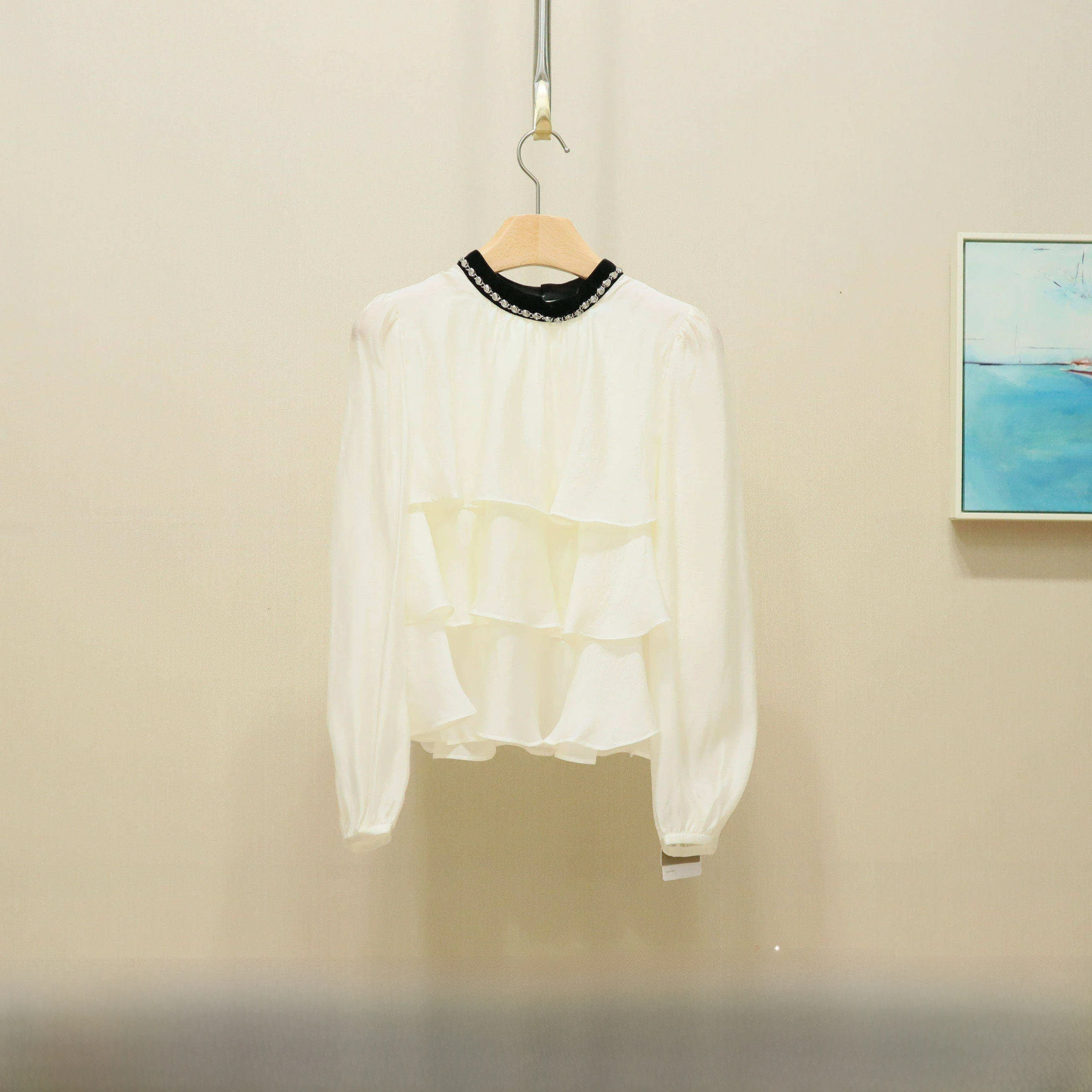 

Женская свободная блузка с длинным рукавом из волокна Lenzing, весенняя новинка, удобная, дышащая, с круглым вырезом, повседневная.