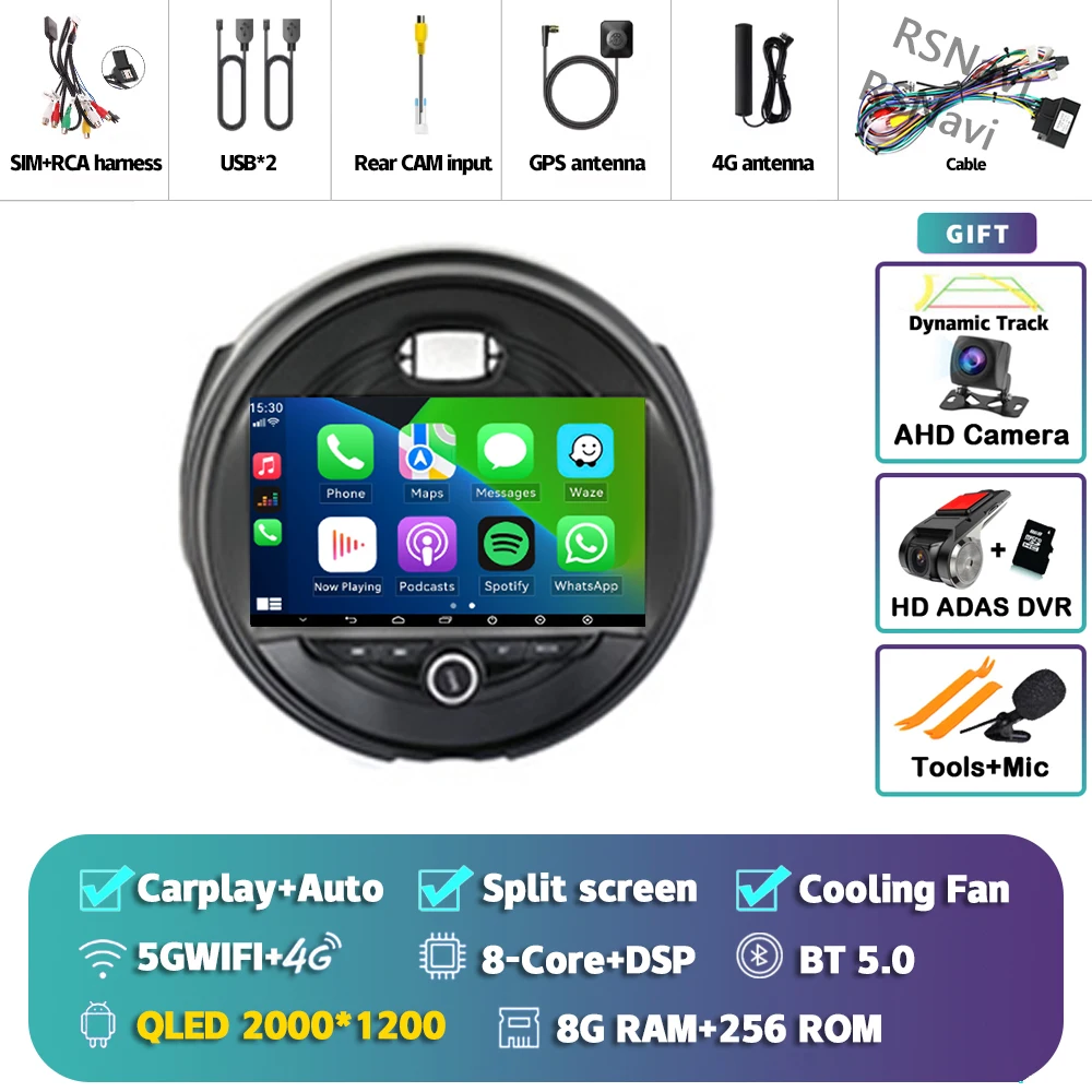Android 15 Carplay Auto 2K Scherm Autoradio Multimedia Speler Voor BMW MINI Cooper F54 F55 F56 F60 2015 - 2019 Autoradio Stereo