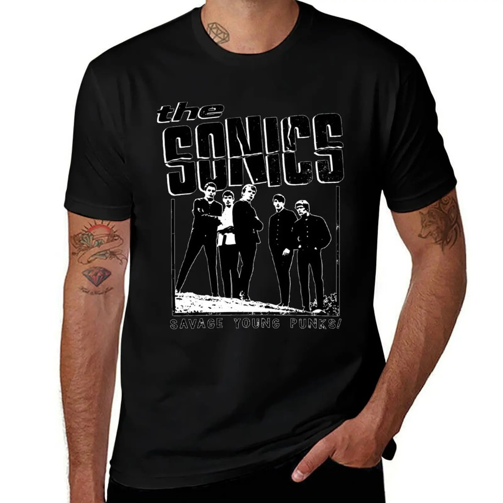 The Sonics - Black T-Shirt Large Size Basic Casual T-Shirt