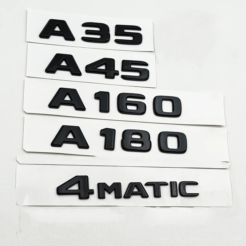 

3D ABS глянцевый черный A35 A45 A160 A180 A200 A250 4MATIC значок багажника автомобиля наклейка эмблема для Benz Mercedes W177 W176 аксессуары