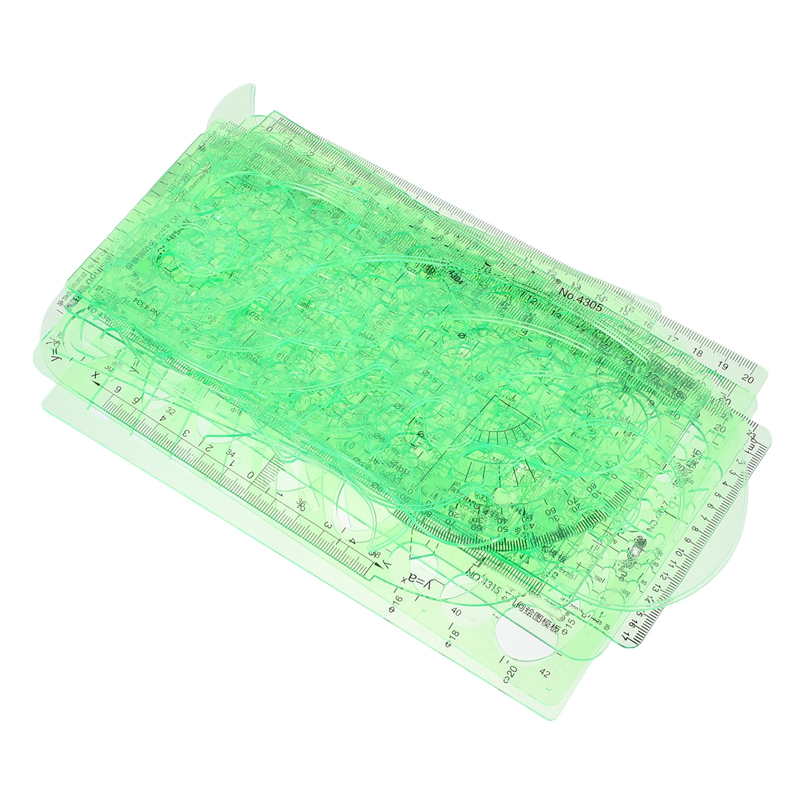 15 Pcs Design Ruler Templates for Drawing Measuring Geometric Plastic Rulers Hand Gauge Architectural Scale Drafting Tools High