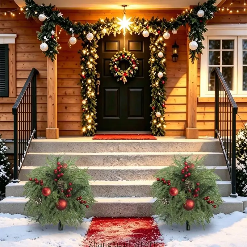 Weihnachts-Rasenstecker, Akzent, künstlicher Weihnachtsstecker für den Außenbereich, Dekoration mit Festlichkeiten für – Detail 3