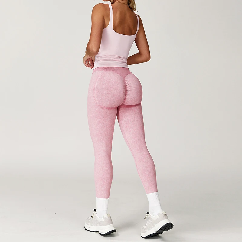 Fitness Hip Lifting Seamless Yoga Pants Women High Stretch Washed Gym Workout Leggings Woman New Breathable Slim Sports Leggings