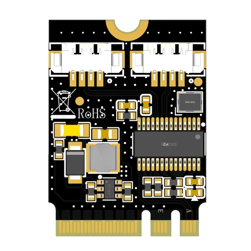 30CM M.2 (A-E KEY) 2230 to Dual USB2.0 Adapter Not Support CNVi Protocol Rate 480Mbps Support winxP/2003/VISTA/2008/7/8/10/1132