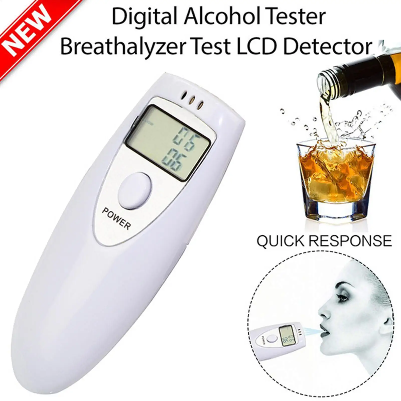 Breathalyzer Digital Alcohol Tester Digital Alcohol Testing Device Professional-Grade Breathalyzer for Drunk Driving