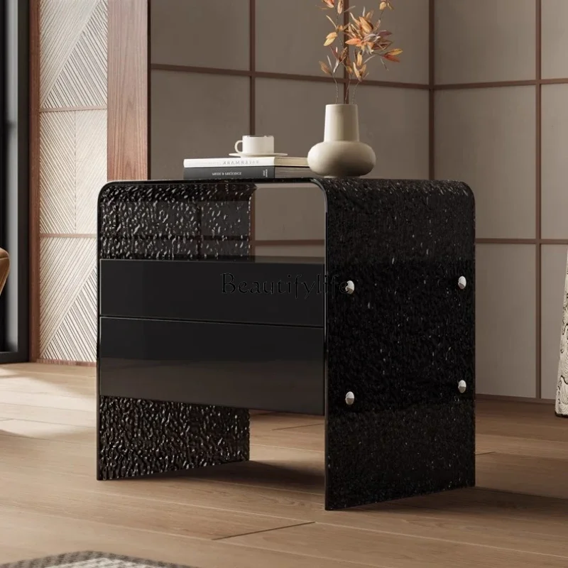 

ld 30Italian minimalist bedside table bedroom light luxury bedside table