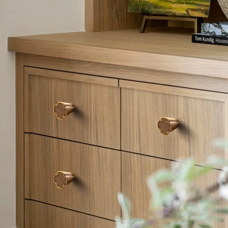 1pc High End  Vintage And Minimalist Antique Copper Brown Furniture Handles, Cabinets, Drawers, Wardrobes, Door Handles