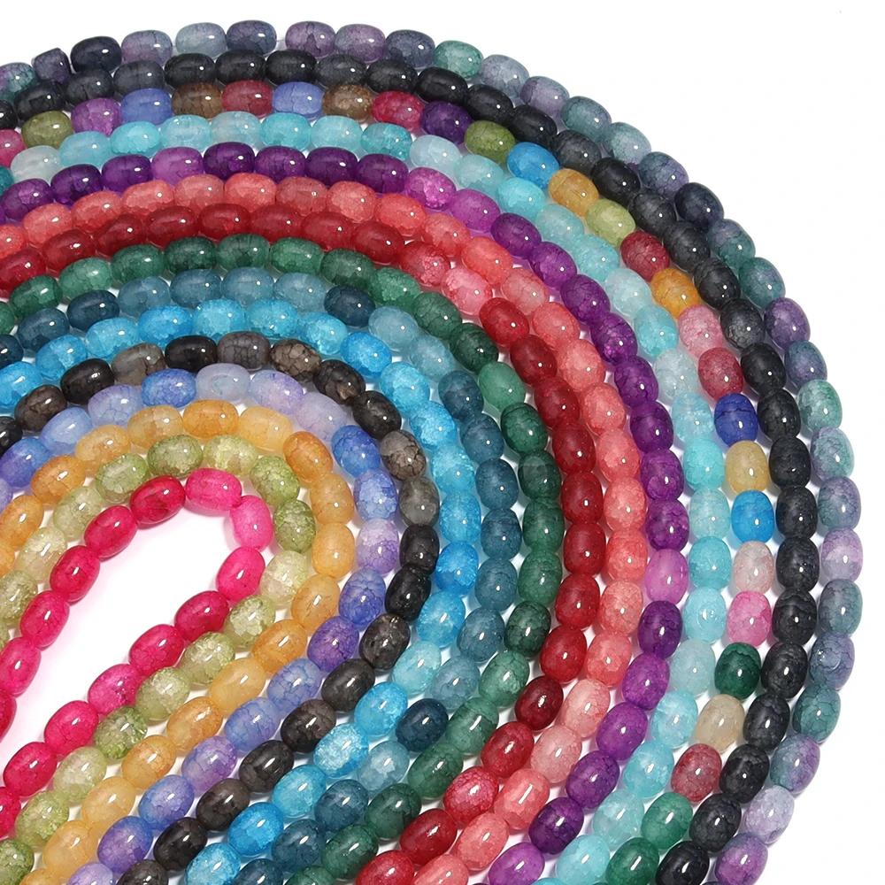 Apx 28 teile/los 10x14mm Barrel Form Floral Glas Perlen Lose Spacer Perlen Für Schmuck Machen DIY Armband halskette Zubehör – Detail 7