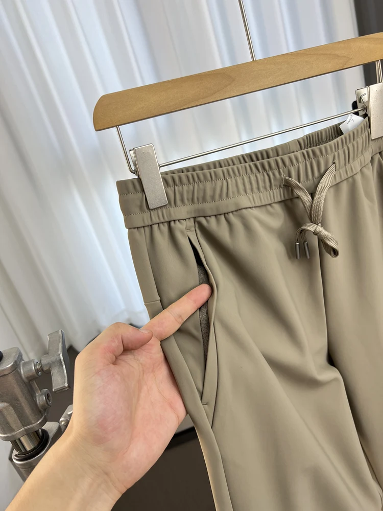 Outdoor Men's Graphene Sporty Straight Leg Casual Pants Five-Proof Technology Warmth Elastic Waist Loose Fit Leisure Trousers