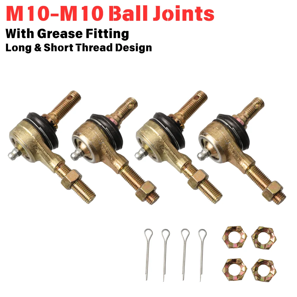 

M10-M10 Tie Rod End Ball Joint Grease Fitting Long & Short Thread For China Electric ATV 50c 110cc 150cc 200cc 250cc 300cc Buggy