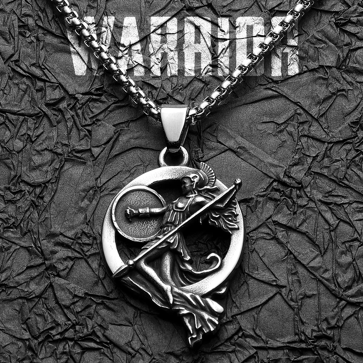 Greece Myth Goddess Stainless Steel Men Necklaces Pendant Chain Powerful Amulet Vintage Punk For Women Jewelry Gifts Wholesale