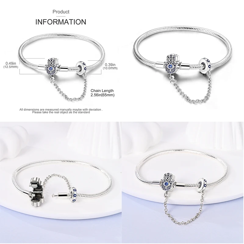 Bracelet 925 Sterling Silver Original 17-20CM Stars Moon Airplane Globe Zircon Bracelets Wear DIY Charms Beads Fine Jewelry Gift