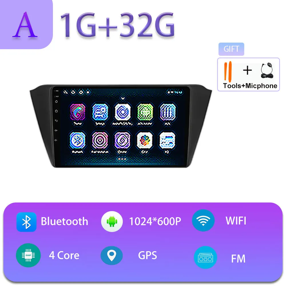 Android 16 Carplay Auto voor Skoda Fabia 3 III 2015-2019 GPS Navigatie DSP Autoradio Multimedia Videospeler Stereo WIFI BT