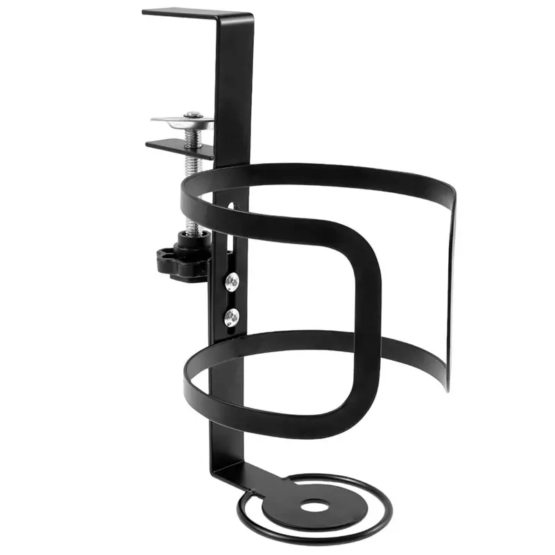 

ABZL Universal Adjustable Desk Cup Holder Table Clamp Nonslip Storage Rack Clip On Coffee Bottle Support