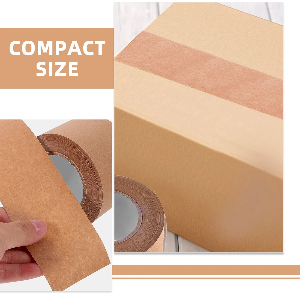 

3 Rolls Brown Gummed Tape Reinforcement Household Carton Multipurpose Light Kraft Paper