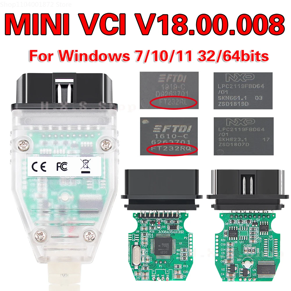 

Mini Vci For Toyota TIS Techstream V18.00.008 FTDI FT232RL OBD2 Diagnostic Cable until 2023 DTC Firmware Editor for Toyota/Lexus