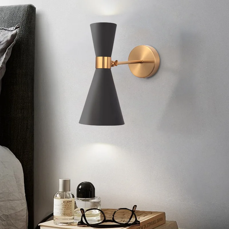 

Modern Wall Sconce Adjustable Corridor Wall Bed Lamp with Switch Iron Art Plating E27 Lighting Fixtures Nordic Wall Lamp