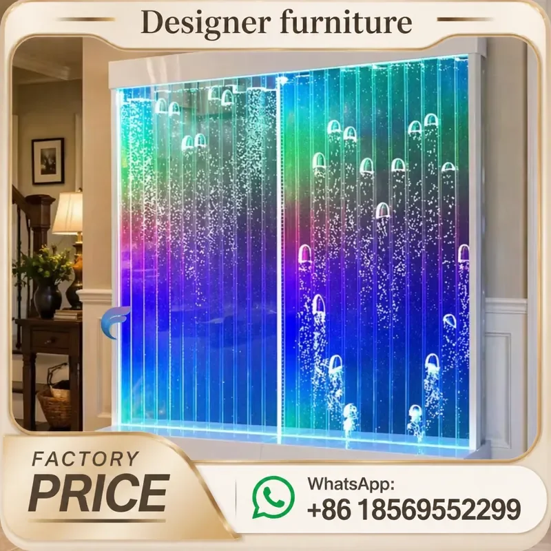 Customized Acrylic Led Digital Bubble Panel/wall Water Feature Fountain Home Decor Water Bubble Fountain