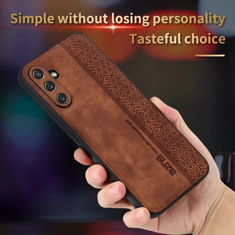 Lambskin PU Leather Phone Case for Samsung Galaxy A15 A05S A54 A34 A14 A04S A24 A52 A53 A73 A33 M14 5G Shockproof Silicon Cover