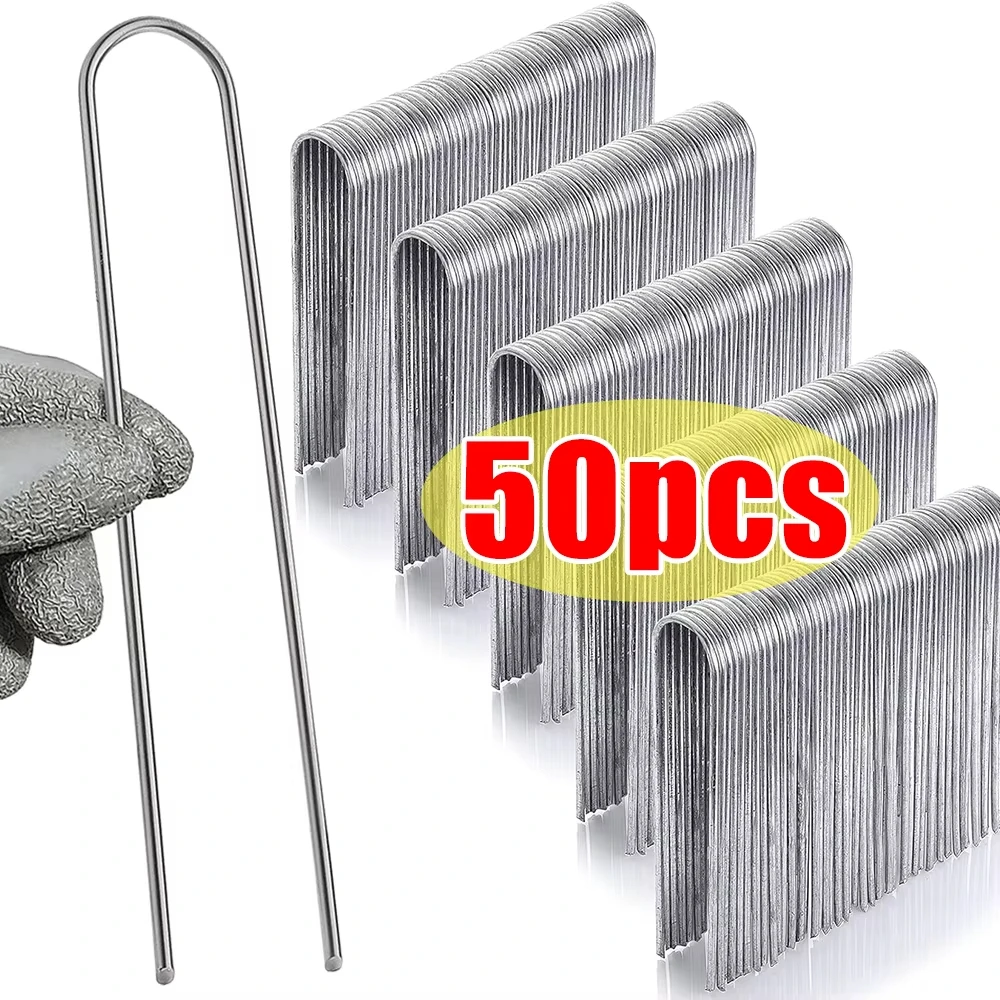 U‑type Garden Staples Sod Pins Heavy‑duty Fence Tubing Stakes Galvanized Landscape Spike for Holding Lawns Barrier Ground Nail