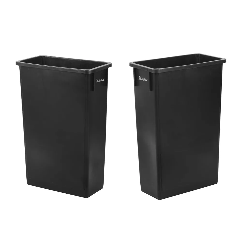 

(2 Pack) 23 Gallon Slim Trash Can, Commercial Gray Rectangular Garbage Can, Waste Bin for Home/Kitchen/Cabinet