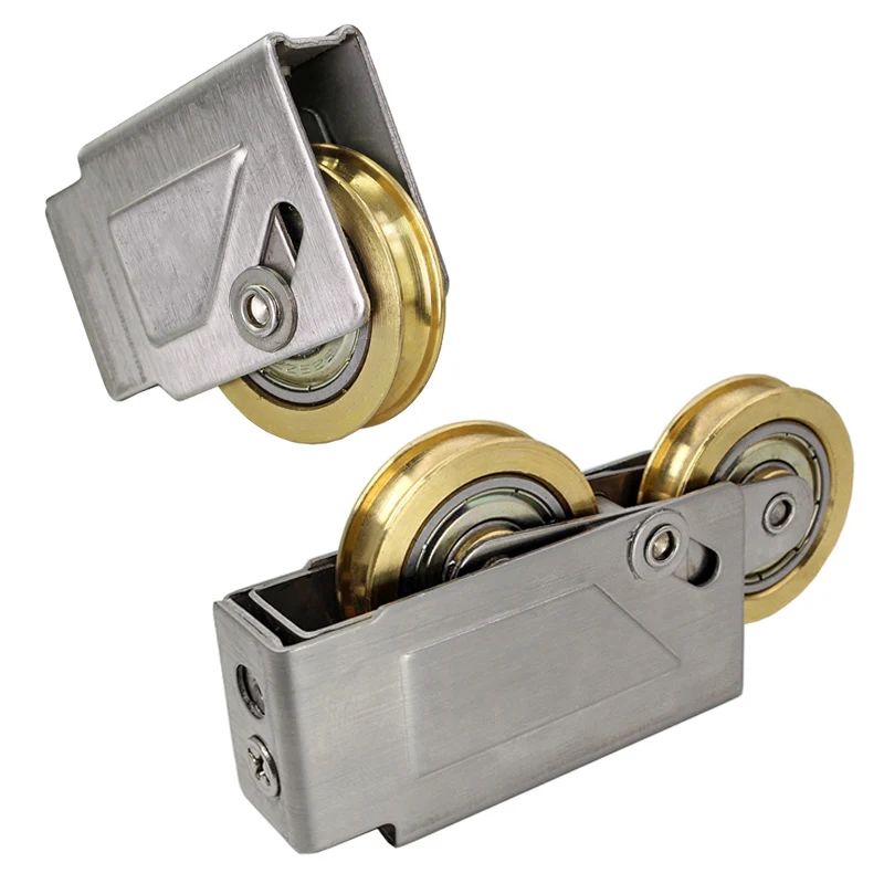 

73-Type Sliding Plastic Steel Door Pulley Aluminum Alloy Window Roller Muted Brass Wheel Household Hardware Part