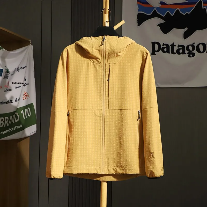 

Outdoor ex Hooded Soft ell Jaet Sportswear Windproof Breathable Faion Urban Sle Long Sve Zipper Closure Coat