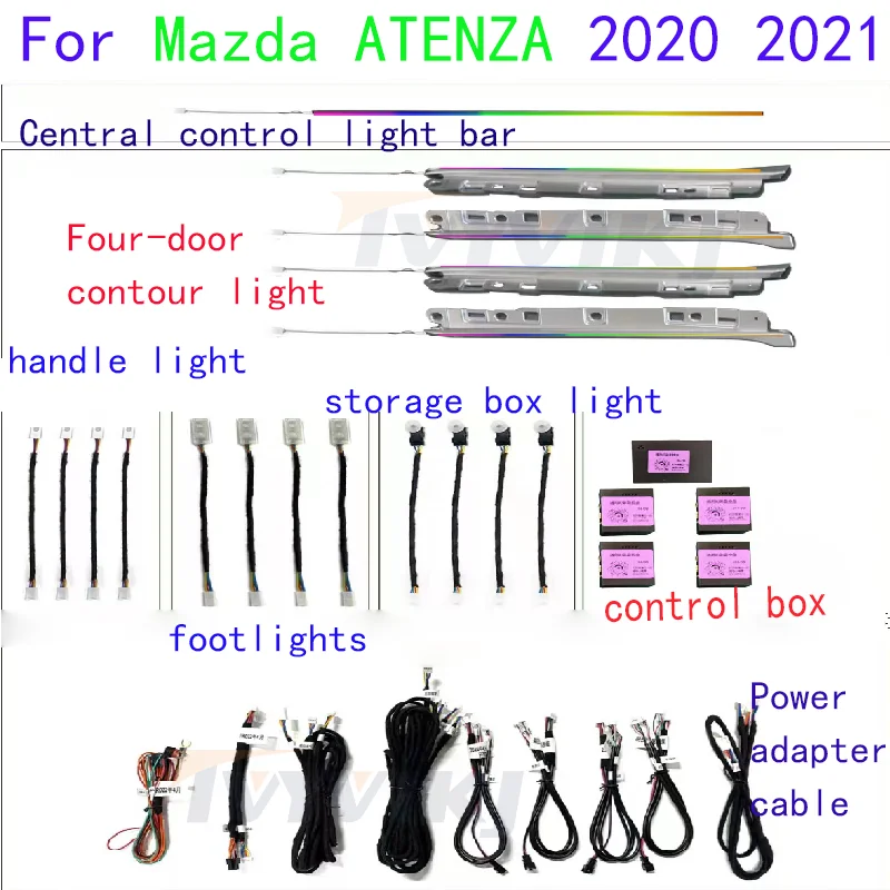 

For Mazda 6 ATENZA 2019-2022 Button APP Control Decorative 64 colors Ambient Light LED Dashboard Door Atmosphere Lamp illumina