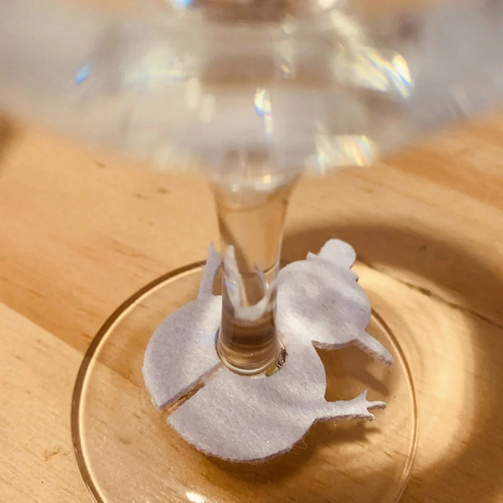 

8Pcs Christmas Wine Glass Ring Colorful Nonwoven Wine Cup Decor Identification Tags Xmas Party Christmas Glass Ring