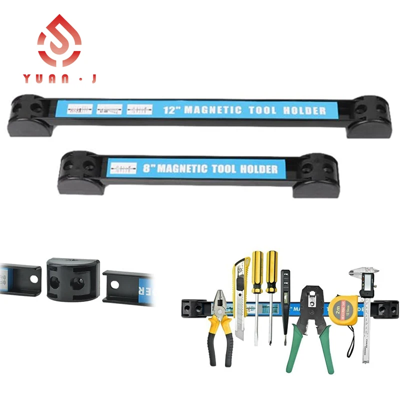 

YUANJ 8/12inch Magnetic Tool Holder Heavy Duty Tool Bar Space Saving Metal Organizer Rack Tool for Workshop Garage Home