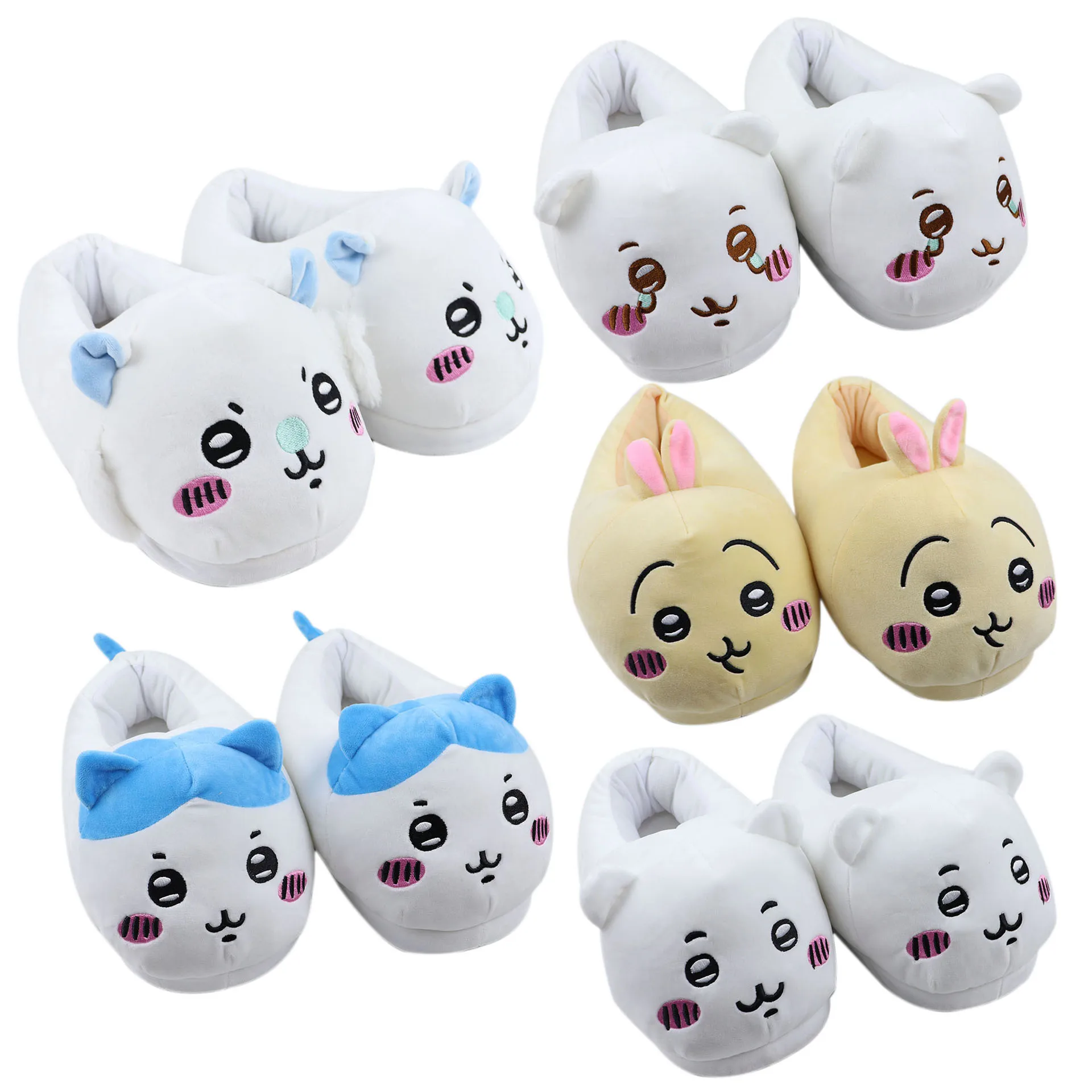 New Chiikawa Cotton Slippers Momoka Plush Slippers Home Super Cute Plush Usagi Hachiware Cotton Shoes Gift