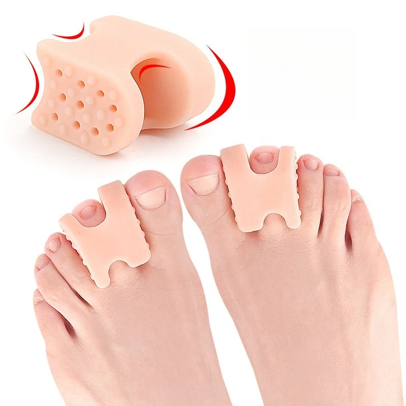 1/2 Uds. Alisador de dedos pulgar Valgus Protector pies almohadillas alivio del dolor Gel de silicona separador de dedos ajustador de juanete herramientas para el cuidado de los pies