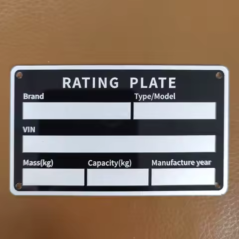 Vehicle Caravan Trailer Rating Plate Chassis VIN Date Wight Brand Model Type ID Tag 85mm X 50mm Aluminum RV Camper Parts