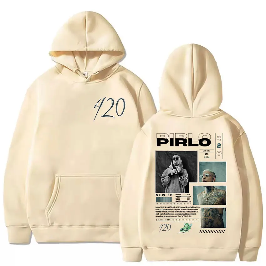Rapper Pirlo 420 2025 New Album Merch Hoody Men's Vintage Oversized Pullover Sweatshirt Fans Gift Long Sleeve Hoodies Streetwear