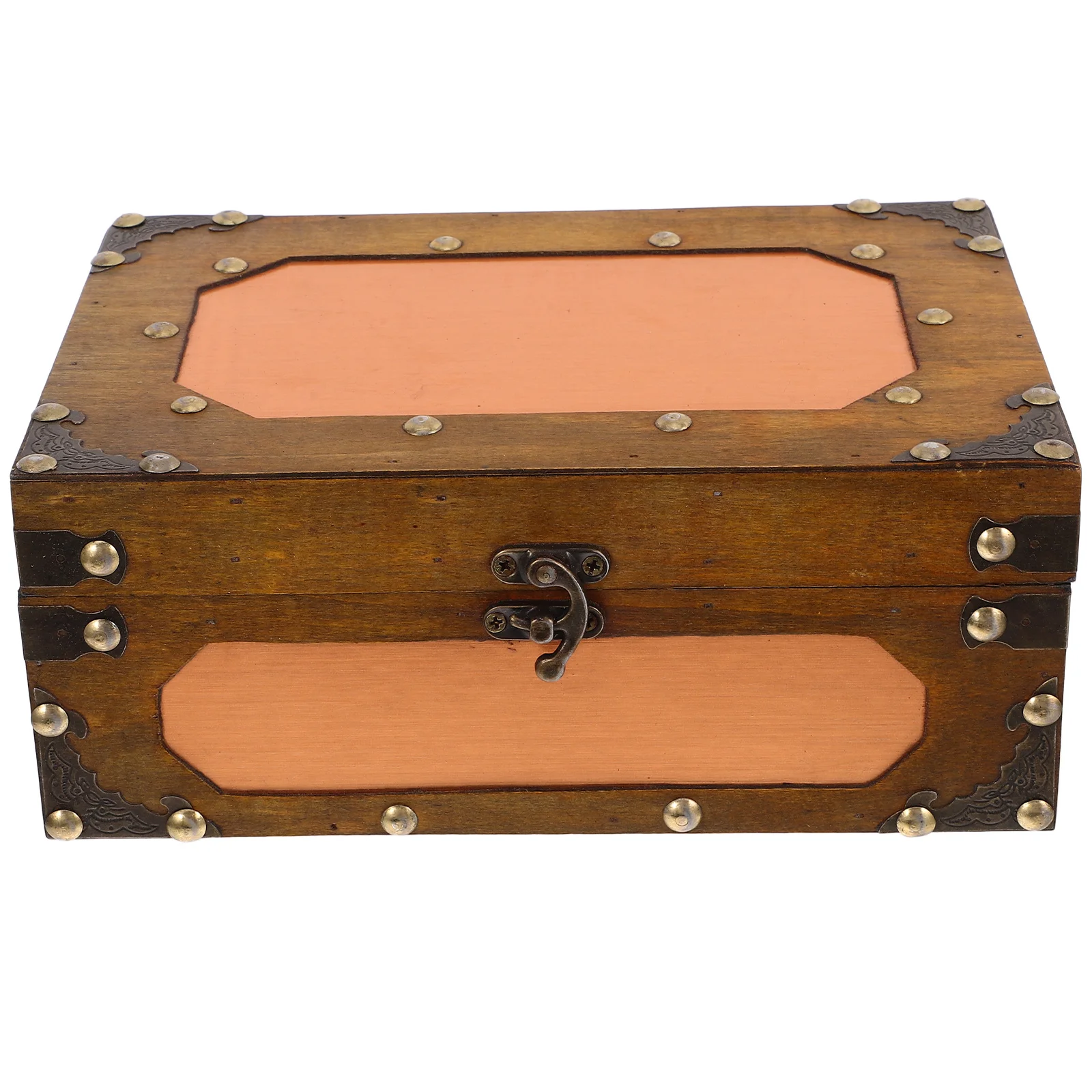 

Vintage Wooden Treasure Chest Rustic Small Decorative Keepsake Box for Jewelry Collectibles Storage Organizer Wedding Card Box
