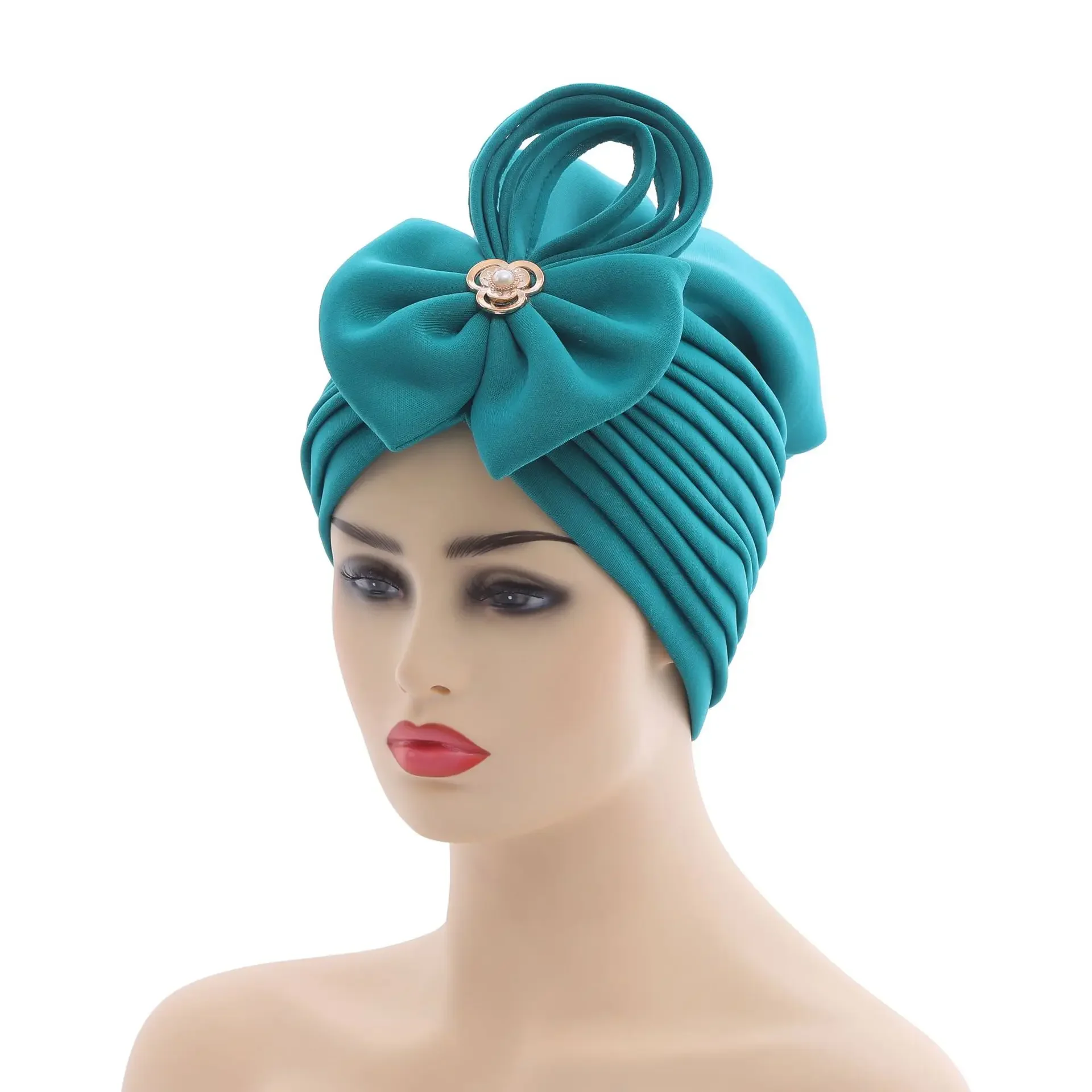 2023 Latest Nigerian Wedding Gele Cap African Auto Gele Headtie Muslim Turban Cap Arab India Hat Female Head Wrap Turbante Mujer