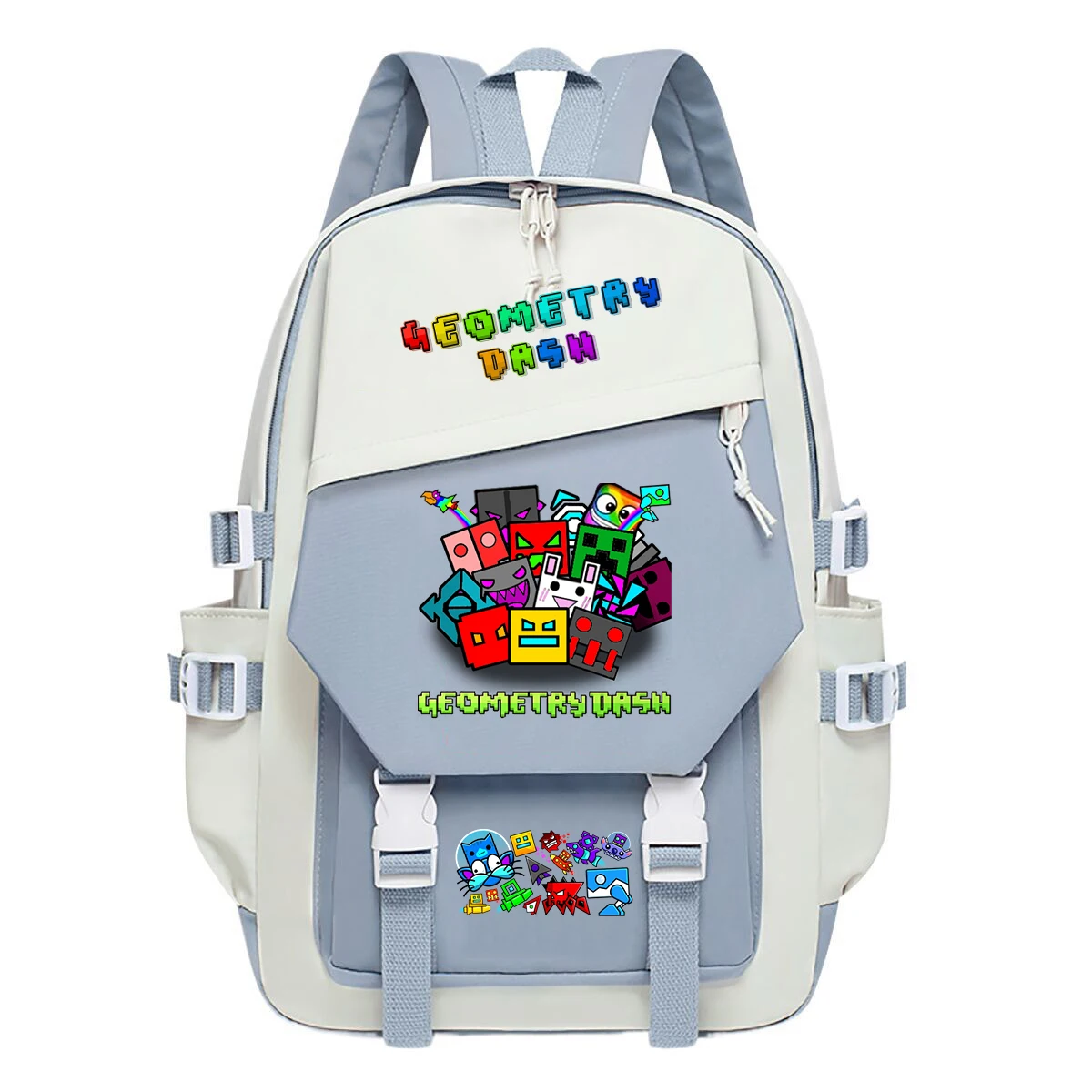 Geometry Dash Printed Backpack Women Multi-pocket College Book Bag Men Casual Laptop Backpacks For Teenage School Bags For Girls