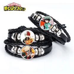 My Hero Academia Anime Around Men Women Creative Bracelet Time Gem Cowhide Braided Bracelet Adjustable Accessories Gift