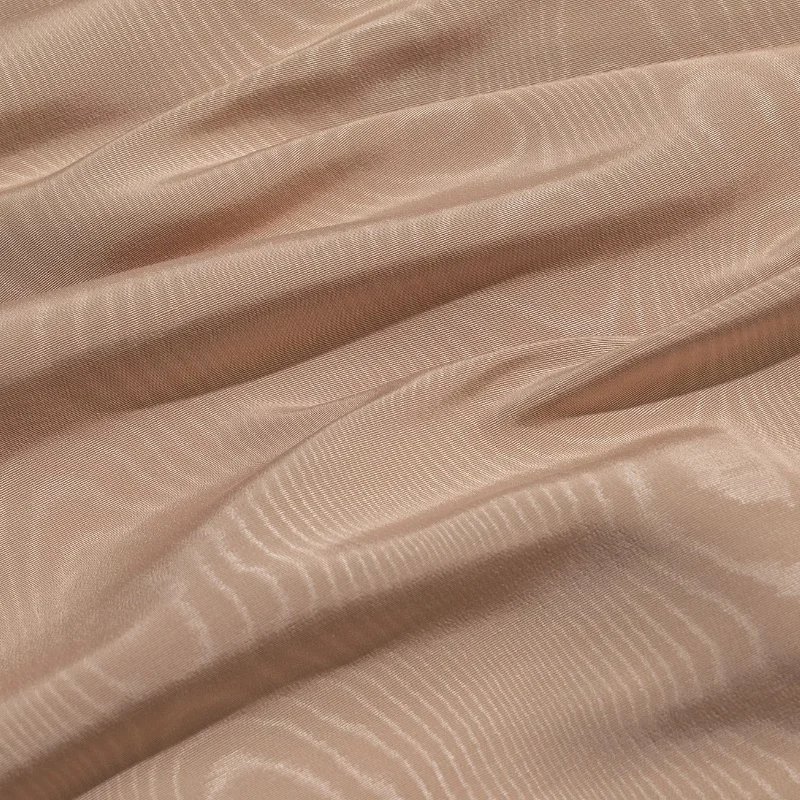 Vintage Brown Moire Pattern Cloud Wood Grain Slightly Reflective Jacquard Textured Fabric DIY Home Dress Coat Fashion Couture