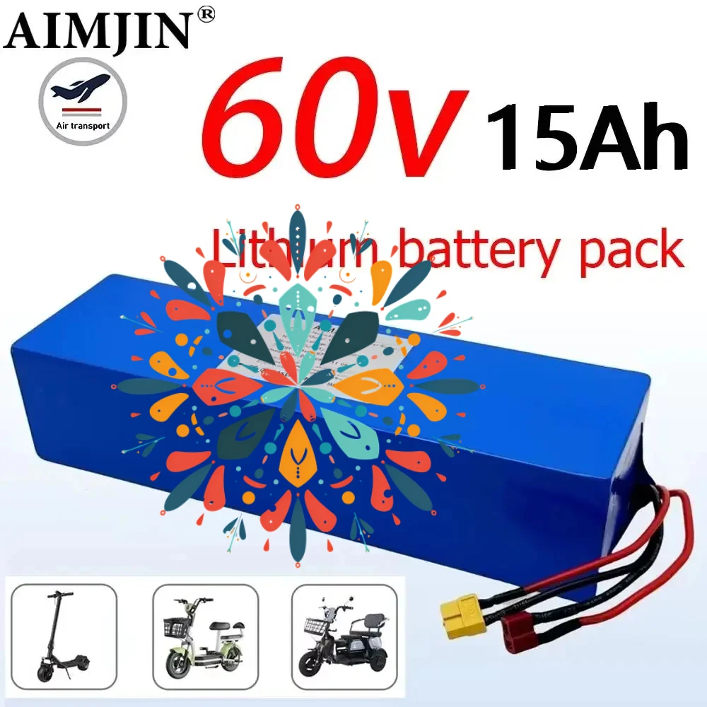 

Аккумулятор 15Ач 60В 16S4P 18650, подходит для электромобилей, мотоциклов, скутеров, велосипедов, замена аккумулятора.