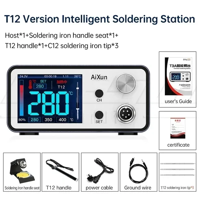 AIXUN T3A T3B Intelligent Soldeerstation Lassen T115/T210/T245/T12 Rework Station T3AS T3BS voor PCB BGA Soldeergereedschap