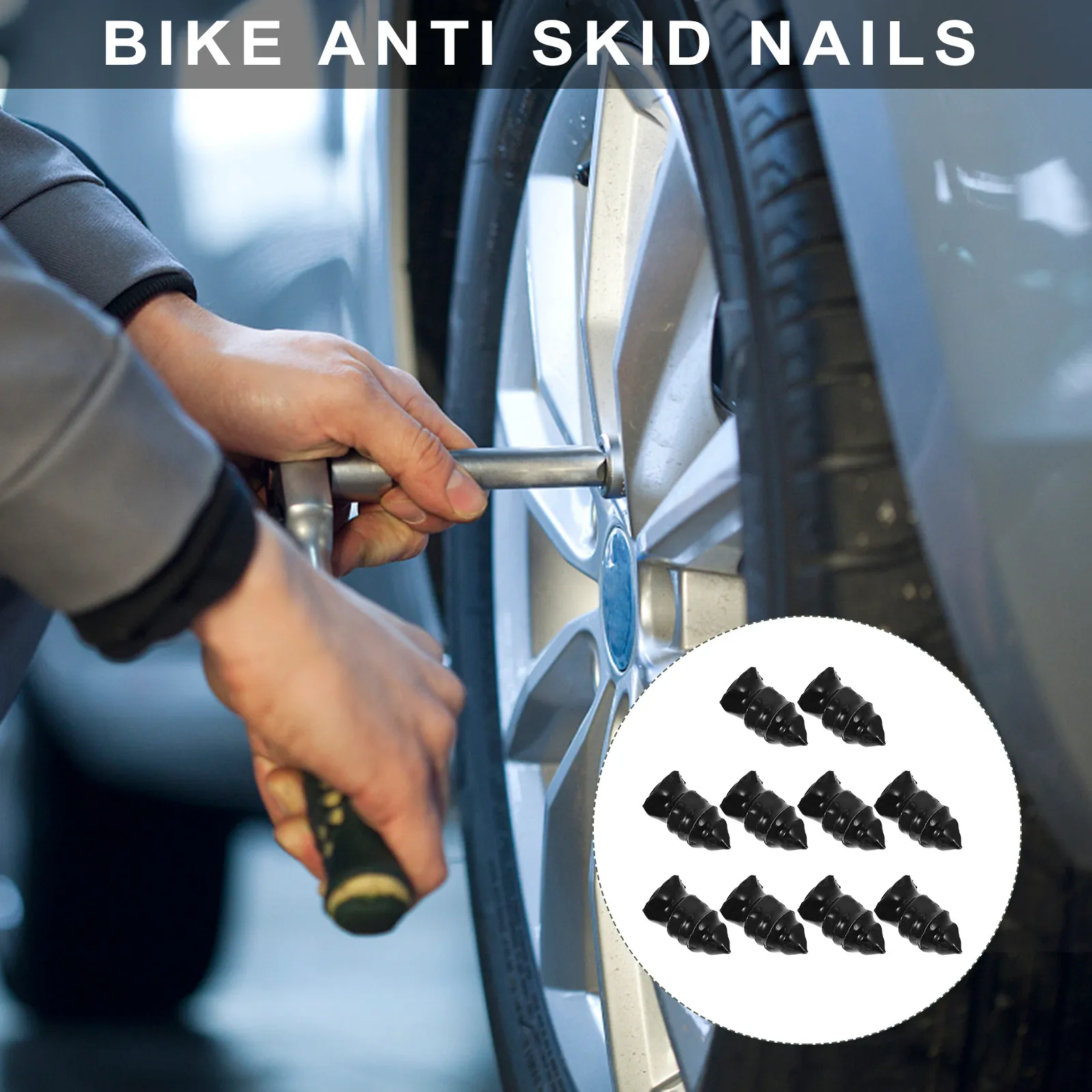 

10 шт. Противоскользящие шипы для шин, инструмент для ремонта автомобилей и мотоциклов, износостойкие, коррозионностойкие, легко устанавливаемые, для колес