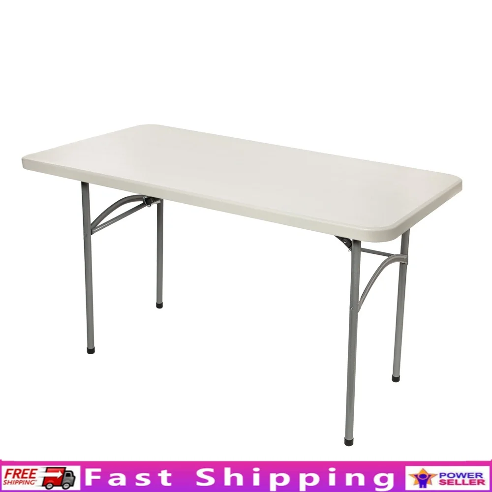 

Durable Folding Table 24x48 Inches Indoor Outdoor Use Heavy Duty Steel Plastic Scratch Resistant Frame 400lb Capacity