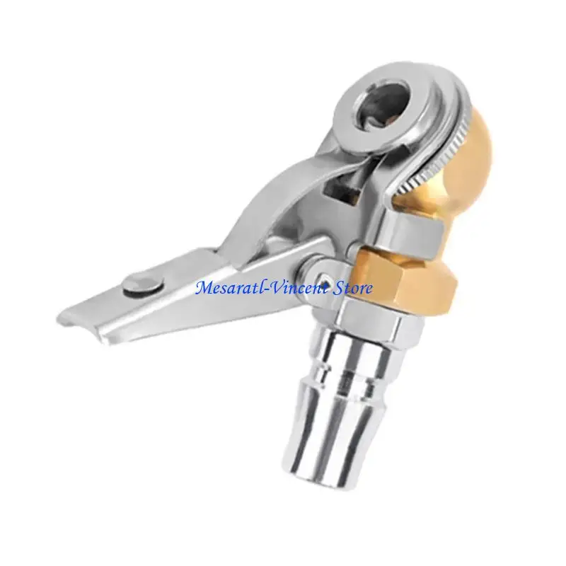 A70F Tire Air Chuck Inflator Hose Tyre Inflator Gauge Fitting 1/4'' FNPT Clip On Ball Foot Air Chuck Tire Repair