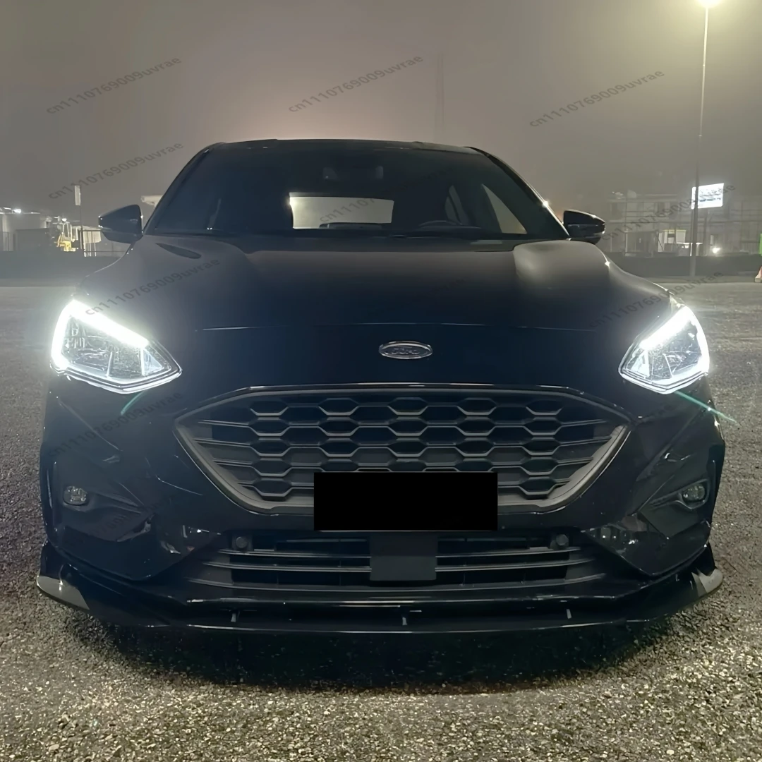 For Ford Focus Mk4 ST ST-Line 2018-2021 Front Bumper Lip Splitter Chin Spoiler Gloss Black Exterior Upgrade Racing Decoration