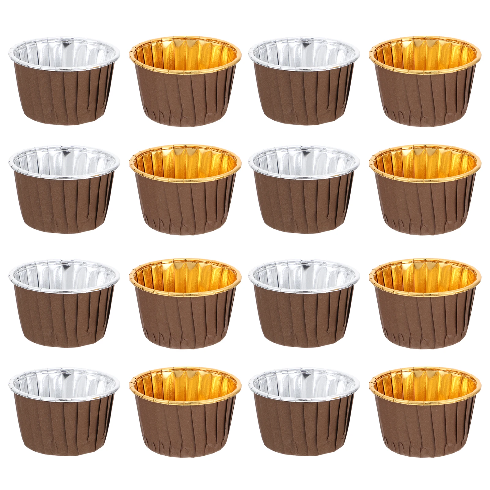 

100 Pcs High Temperature Resistant Cake Paper Cups Baking Tray Accessories Gold Silver Dessert Holder Food Grade