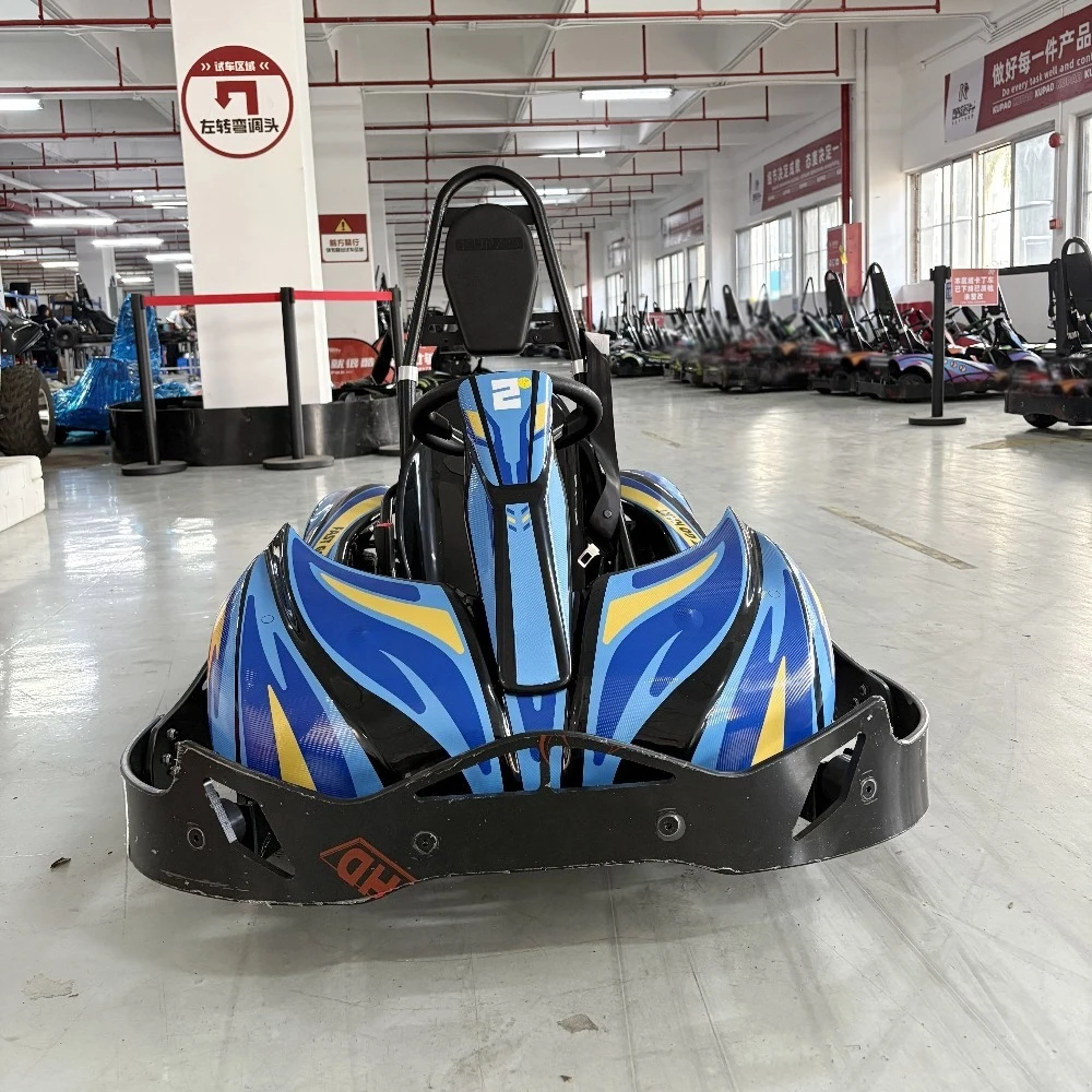 

2025 New Upgrade Blue Electric Go Kart for Kid Commercial High Quality Safety Karting Car Factory Wholesale Customized As Needed
